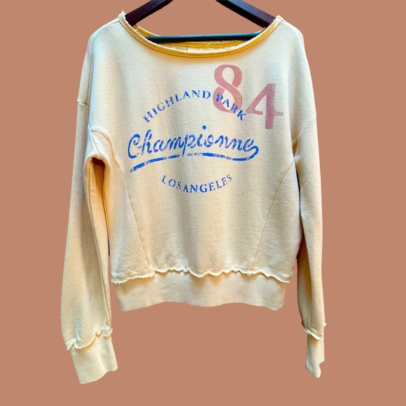 🆕 NWT Anthropologie|Maeve Highland Park Graphic Distressed Sweatshirt - XS - Picture 3 of 9